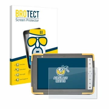 Front side of a product packaging with the brand logo BROTECT. Next to it is the device Topcon FC-6000 shown with the correspo