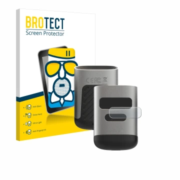 Front side of a product packaging with the brand logo BROTECT. Next to it is the device Opticon OPN-6000 (Display) shown with 