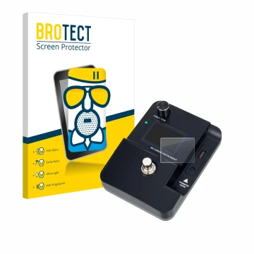Front side of a product packaging with the brand logo BROTECT. Next to it is the device Harley Benton AirBorne Pro 5.8Ghz show