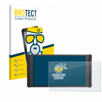 Front side of a product packaging with the brand logo BROTECT. Next to it is the device Portkeys PT6 shown with the correspond