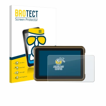 Front side of a product packaging with the brand logo BROTECT. Next to it is the device Atomos Ninja shown with the correspond