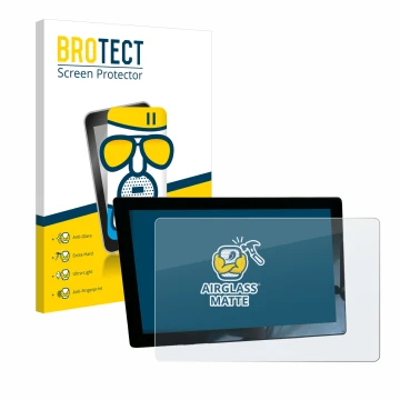 Front side of a product packaging with the brand logo BROTECT. Next to it is the device John Deere G5 Universal 10.1