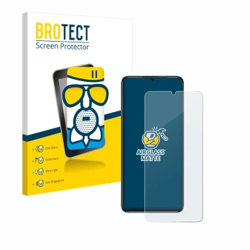Front side of a product packaging with the brand logo BROTECT. Next to it is the device Oukitel C50 shown with the correspondi