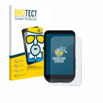 Front side of a product packaging with the brand logo BROTECT. Next to it is the device iGPSPORT igs800 shown with the corresp