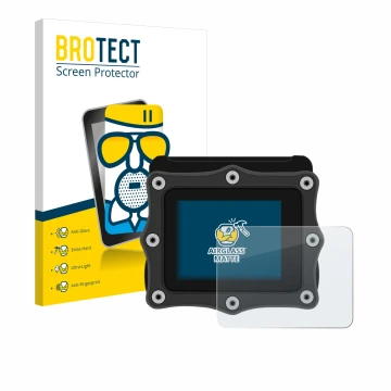 Front side of a product packaging with the brand logo BROTECT. Next to it is the device Shearwater Perdix dive computer shown 