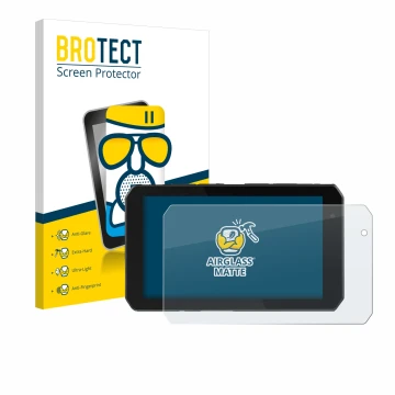 Front side of a product packaging with the brand logo BROTECT. Next to it is the device Chigee AIO-5 Play shown with the corre