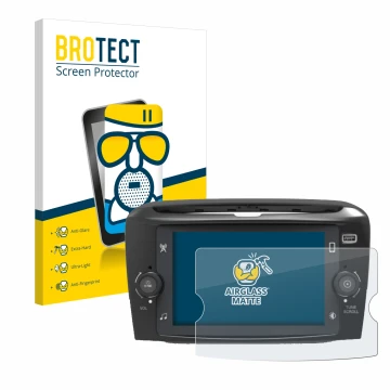 Front side of a product packaging with the brand logo BROTECT. Next to it is the device Lancia Ypsilon 7
