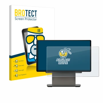 Front side of a product packaging with the brand logo BROTECT. Next to it is the device Sunmi D3 PRO shown with the correspond