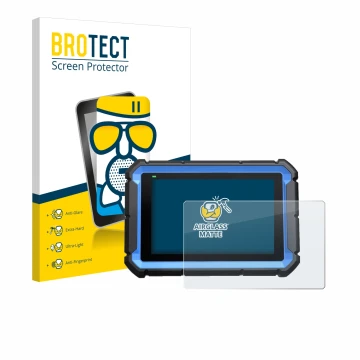 Front side of a product packaging with the brand logo BROTECT. Next to it is the device Topdon ArtiDiag Pro shown with the cor