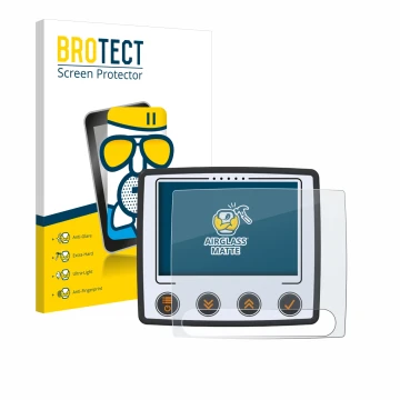 Front side of a product packaging with the brand logo BROTECT. Next to it is the device Skytraxx 5 Mini shown with the corresp