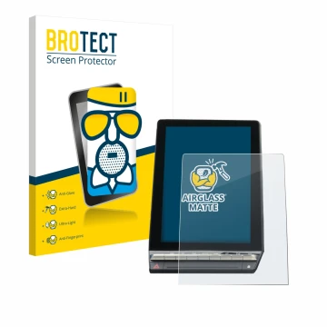 Front side of a product packaging with the brand logo BROTECT. Next to it is the device Renault Capture 2024 10,4