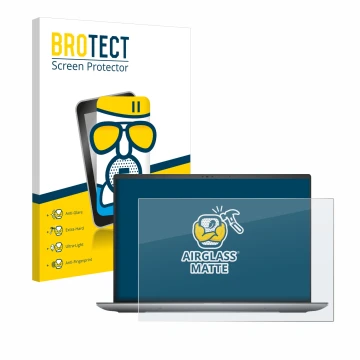 Front side of a product packaging with the brand logo BROTECT. Next to it is the device Dell Precision 5690 Workstation shown 