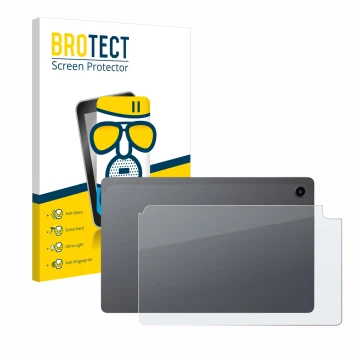 Front side of a product packaging with the brand logo BROTECT. Next to it is the device Alldocube iPlay 60 Mini Pro (Back) sho