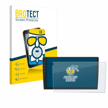 Front side of a product packaging with the brand logo BROTECT. Next to it is the device Eonon ua12s plus-6g shown with the cor