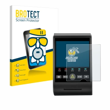 Front side of a product packaging with the brand logo BROTECT. Next to it is the device VIOFO A229 PRO shown with the correspo