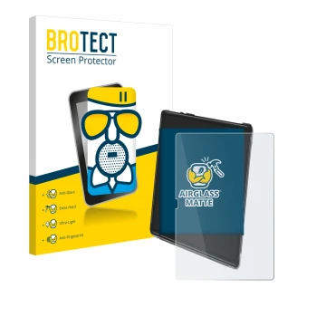 Front side of a product packaging with the brand logo BROTECT. Next to it is the device Yestel T15 shown with the correspondin