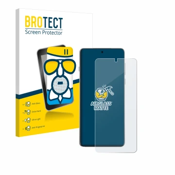 Front side of a product packaging with the brand logo BROTECT. Next to it is the device Oppo Find X8 Pro shown with the corres