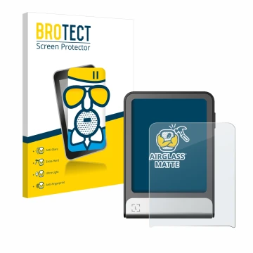 Front side of a product packaging with the brand logo BROTECT. Next to it is the device Ledger Flex shown with the correspondi