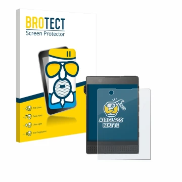 Front side of a product packaging with the brand logo BROTECT. Next to it is the device Light Phone 3 shown with the correspon