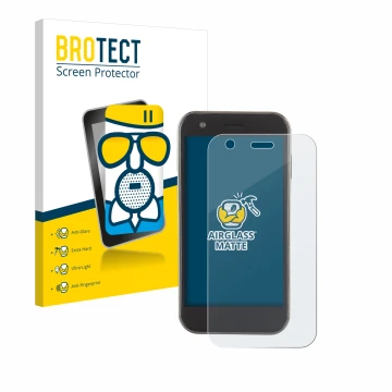 Front side of a product packaging with the brand logo BROTECT. Next to it is the device Soyes XS12 shown with the correspondin