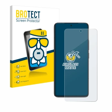 Front side of a product packaging with the brand logo BROTECT. Next to it is the device Xiaomi Redmi K80 Pro shown with the co