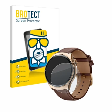 Front side of a product packaging with the brand logo BROTECT. Next to it is the device Xiaomi Mibro Lite 3 Pro shown with the