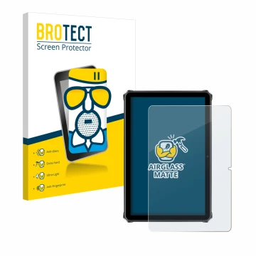 Front side of a product packaging with the brand logo BROTECT. Next to it is the device Oukitel RT9 shown with the correspondi