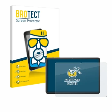 Front side of a product packaging with the brand logo BROTECT. Next to it is the device Blackview Tab 60 10.1