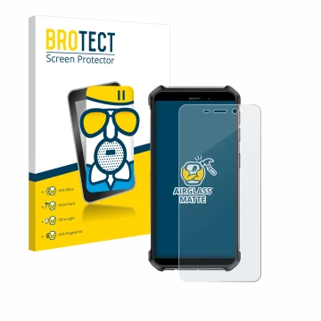 Front side of a product packaging with the brand logo BROTECT. Next to it is the device Ulefone Armor X12 shown with the corre
