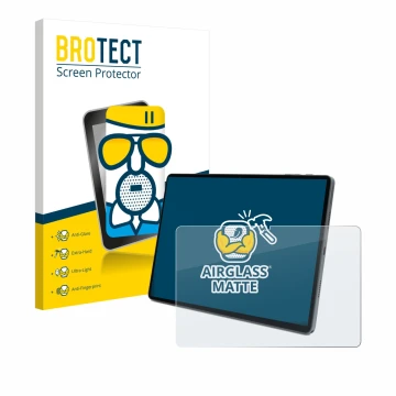 Front side of a product packaging with the brand logo BROTECT. Next to it is the device Terra Pad 1007 10.95