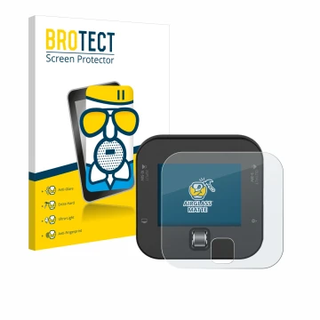 Front side of a product packaging with the brand logo BROTECT. Next to it is the device ISDT Q6 Retro shown with the correspon