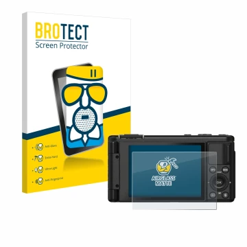 Front side of a product packaging with the brand logo BROTECT. Next to it is the device Yashica City 100 shown with the corres