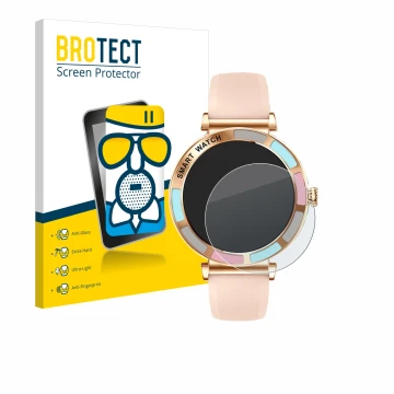 Front side of a product packaging with the brand logo BROTECT. Next to it is the device Braidol Smartwatch 1.27