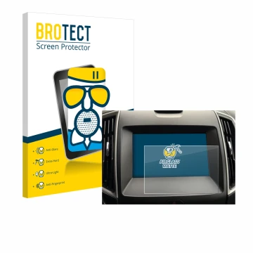 Front side of a product packaging with the brand logo BROTECT. Next to it is the device Ford Galaxy Infotainment Sync 3 (2019)