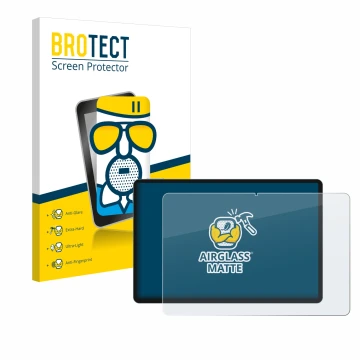 Front side of a product packaging with the brand logo BROTECT. Next to it is the device Teclast P50 AI shown with the correspo