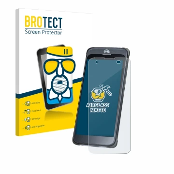 Front side of a product packaging with the brand logo BROTECT. Next to it is the device Orderman 10 shown with the correspondi