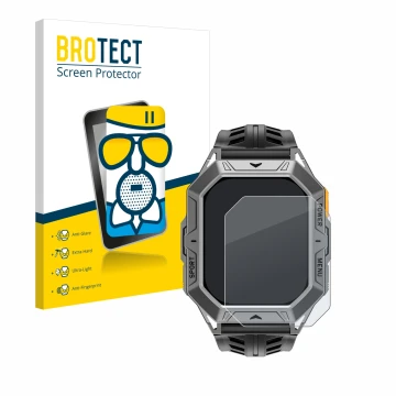 Front side of a product packaging with the brand logo BROTECT. Next to it is the device Stahlgear Thor 2.0 shown with the corr