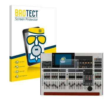 Front side of a product packaging with the brand logo BROTECT. Next to it is the device Behringer Wing shown with the correspo