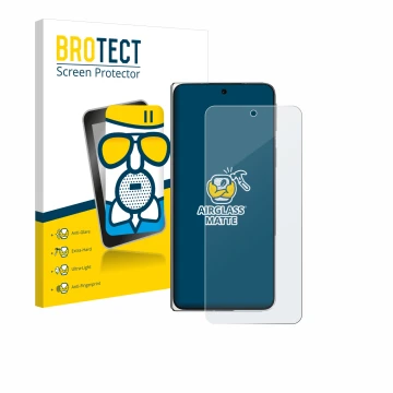 Front side of a product packaging with the brand logo BROTECT. Next to it is the device Oppo Find N5 shown with the correspond