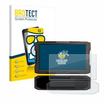 Front side of a product packaging with the brand logo BROTECT. Next to it is the device Honda NT 1100 2021 shown with the corr