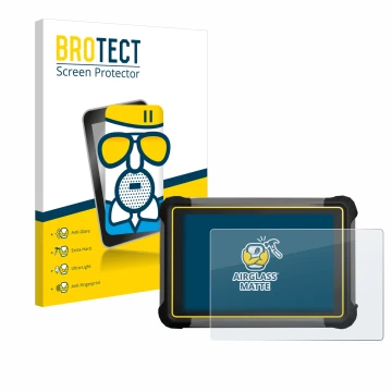 Front side of a product packaging with the brand logo BROTECT. Next to it is the device Leica iCON CC170 shown with the corres