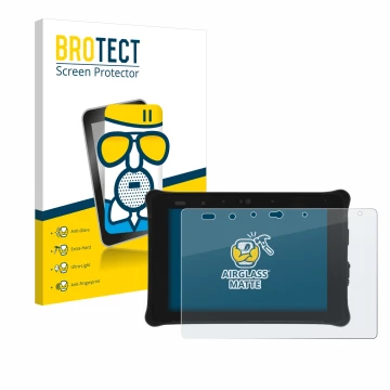 Front side of a product packaging with the brand logo BROTECT. Next to it is the device Leica iCON CC180 shown with the corres