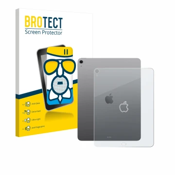 Front side of a product packaging with the brand logo BROTECT. Next to it is the device Apple iPad Air 13