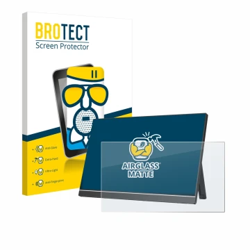 Front side of a product packaging with the brand logo BROTECT. Next to it is the device Arzopa Z1RC 16