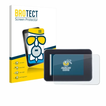 Front side of a product packaging with the brand logo BROTECT. Next to it is the device Yamaha MT-07 2023 shown with the corre