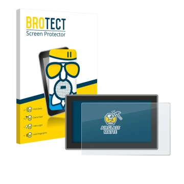 Front side of a product packaging with the brand logo BROTECT. Next to it is the device Ford Tourneo Curier (2024) shown with 