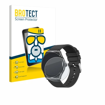 Front side of a product packaging with the brand logo BROTECT. Next to it is the device Knauermann Pro 3 2024 (round) shown wi