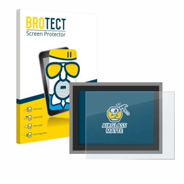 Front side of a product packaging with the brand logo BROTECT. Next to it is the device Megger MFT-X1 shown with the correspon