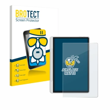 Front side of a product packaging with the brand logo BROTECT. Next to it is the device XP-Pen Magic Note Pad shown with the c