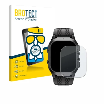Front side of a product packaging with the brand logo BROTECT. Next to it is the device Oukitel BT20 1.96